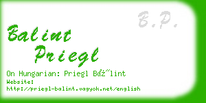 balint priegl business card